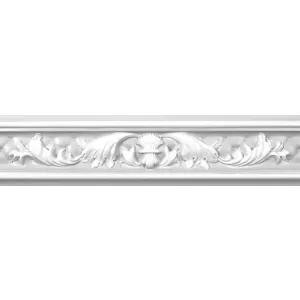 Бордюр Delacora Royal Roseton белый 6х25,3 см