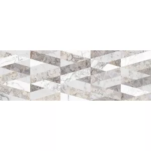 Плита настенная Global Tile Porto геометрия серый 25*75 см